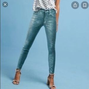 Anthropologie Pilcro High Rise Velvet Stretch Pant